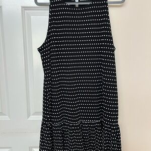 LOFT Black and White Dot Pattern Top